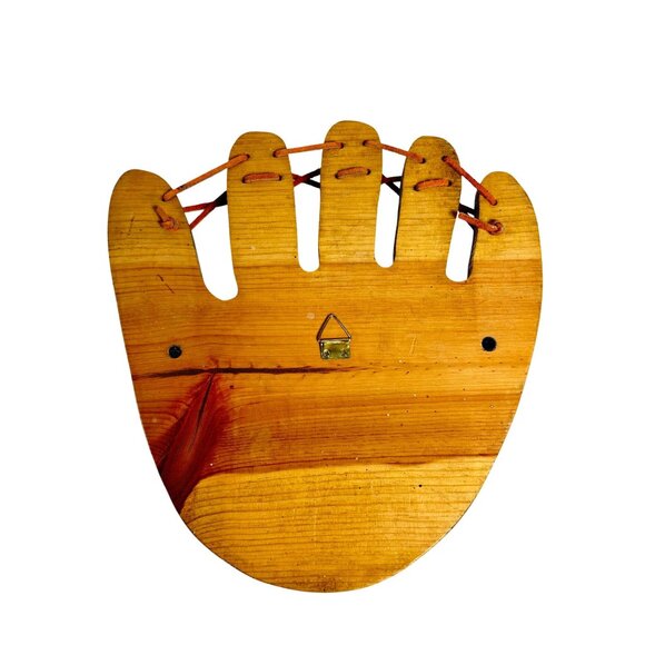 Amish Wooden Baseball Glove Rack Wall Mount Holder Mitt Boy Girl Room Decor - Picture 2 of 13